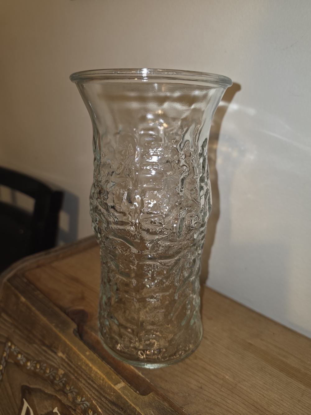 Clear Textured Glass Decorative Vase - Home Accents